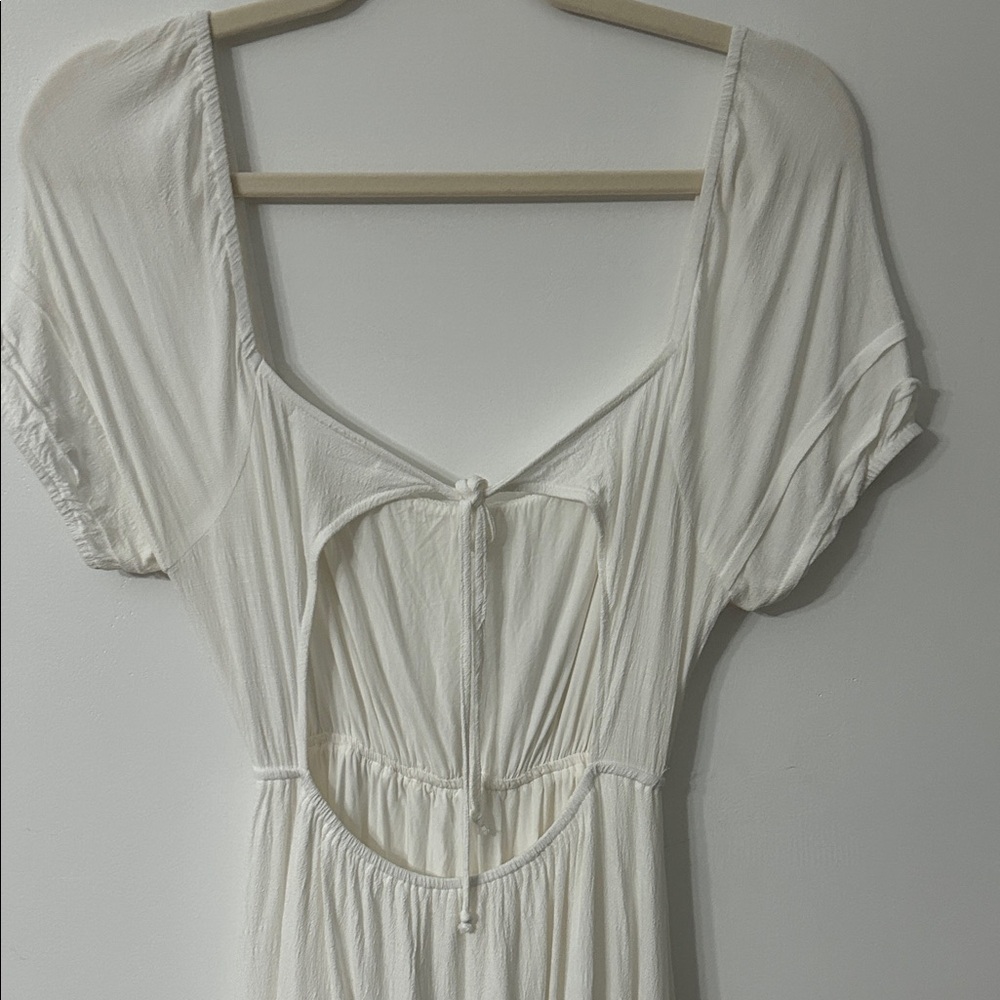 Accent the Label Dress Medium White Cottagecore Squared Milkmaid Bridal - Picture 8 of 16